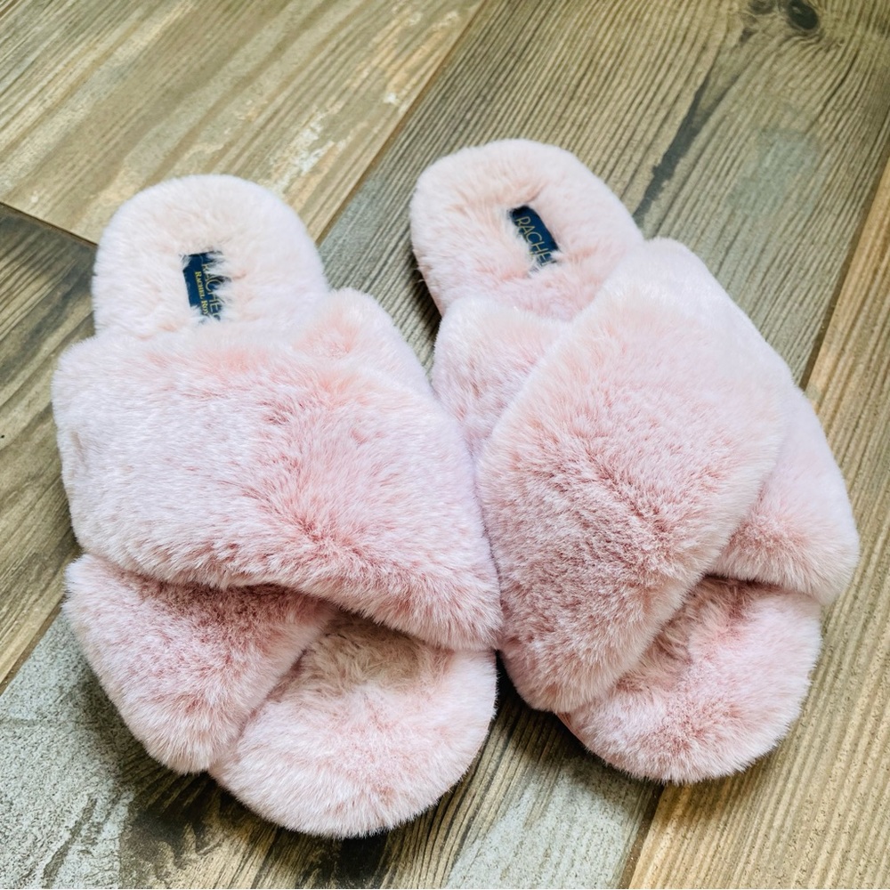 Rachel Roy pink fluffy slippers, SZ S (5-6)